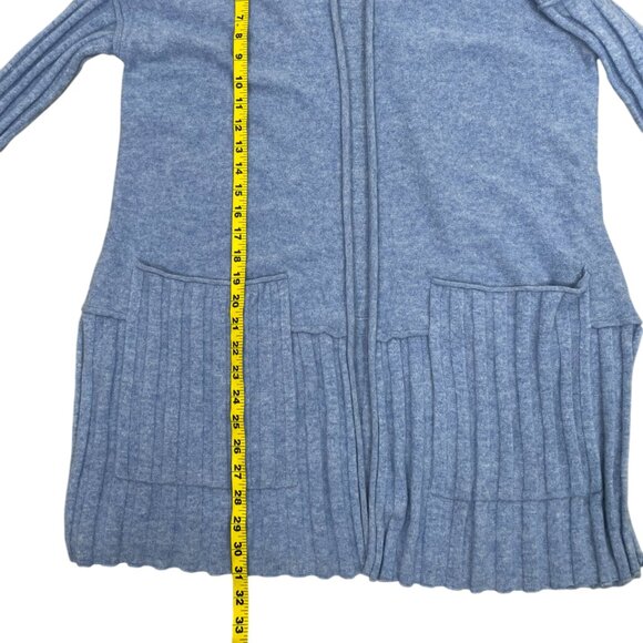 Anthropologie Pilcro Mafalda Blue Cashmere Open Front Cardigan Size S - Picture 11 of 11